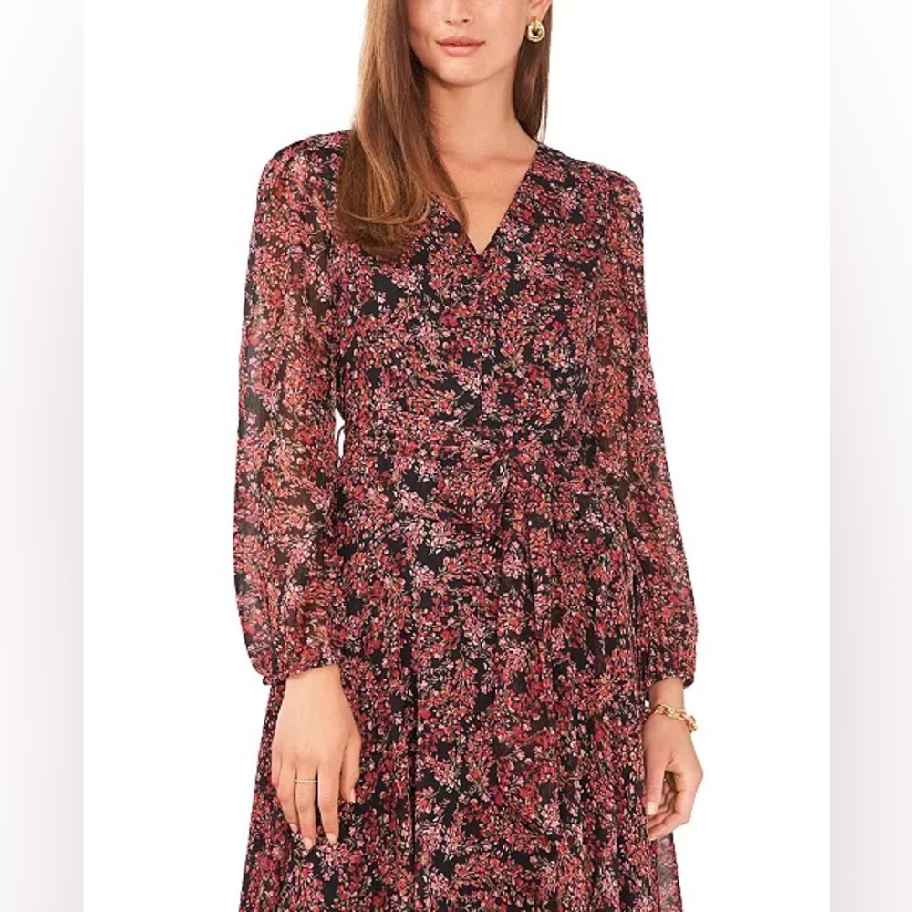 Women's Floral-Print Button-Front Maxi Dress Size XS - Picture 3 of 8